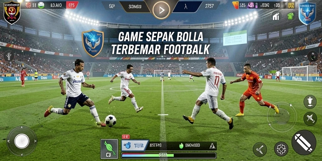 Tangkapan layar menampilkan aksi dinamis di lapangan sepak bola.
