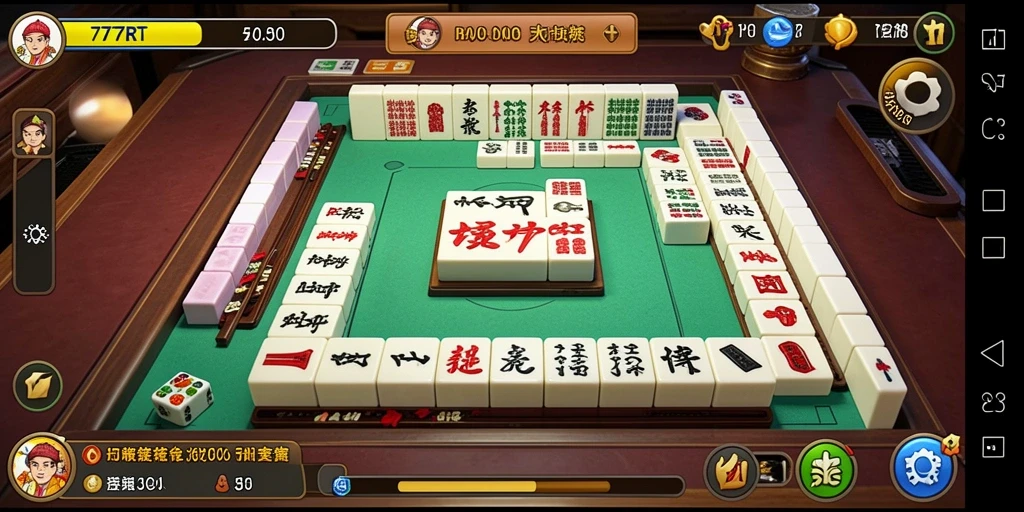 Tampilan gameplay menarik dari 777RT dengan nuansa Mahjong.
