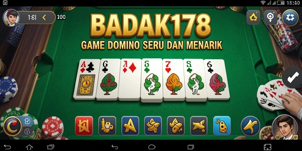 Tampilan seru gameplay Domino di BADAK178.