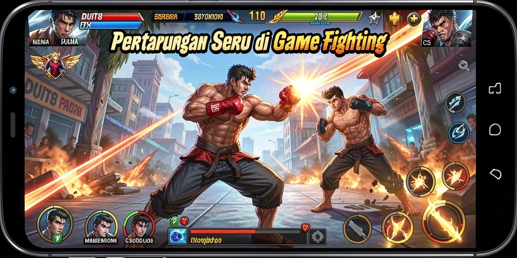 Tampilan gameplay seru dari DUIT8 yang memperlihatkan pertarungan epik.