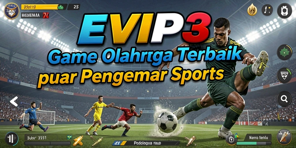 Screenshot gameplay <strong>EVIP3</strong> yang menunjukkan aksi seru di lapangan olahraga.