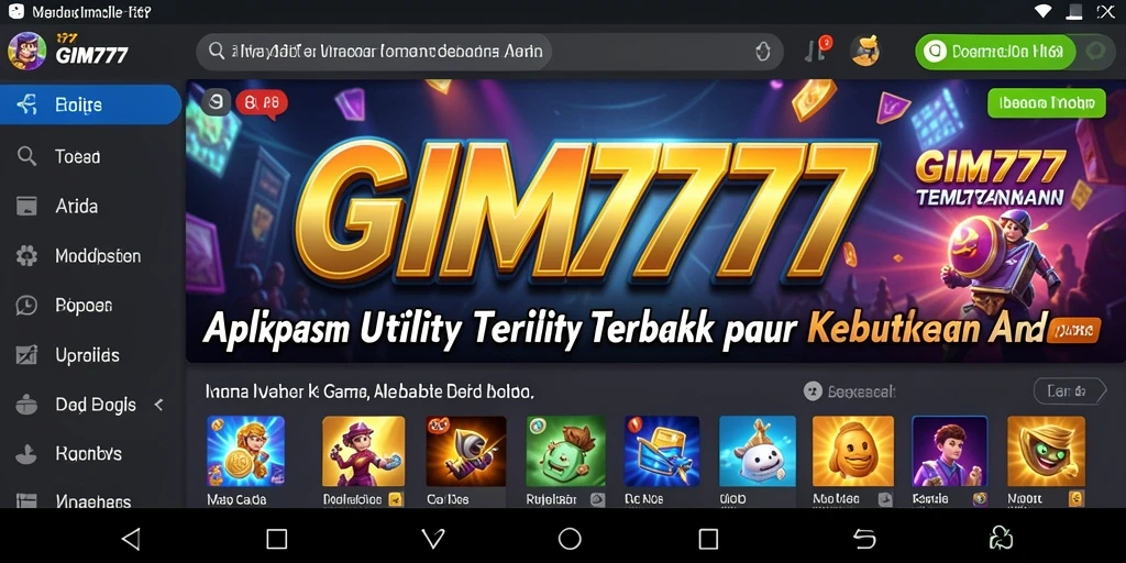 Tampilan utama GIM777 menampilkan fitur-fitur Utility yang memudahkan pengguna.