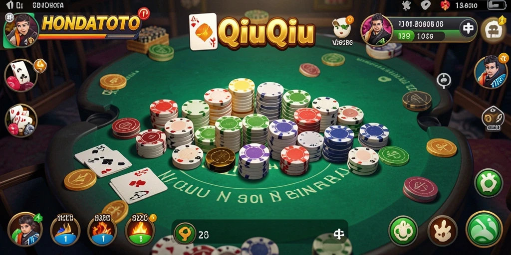 Screenshot utama HONDATOTO menampilkan gameplay QiuQiu yang penuh strategi.