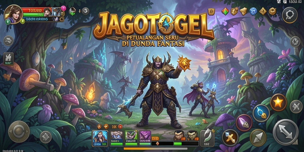 Screenshot menunjukkan karakter utama menjelajahi hutan mistis di JAGOTOGEL.