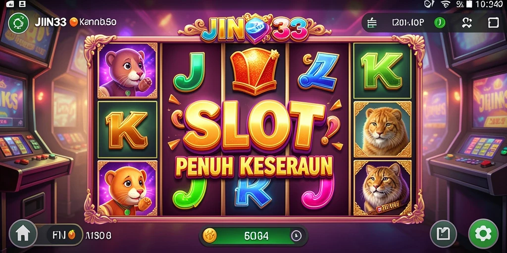 Tampilan gameplay JIN33 yang menarik dengan grafis slot yang memukau.