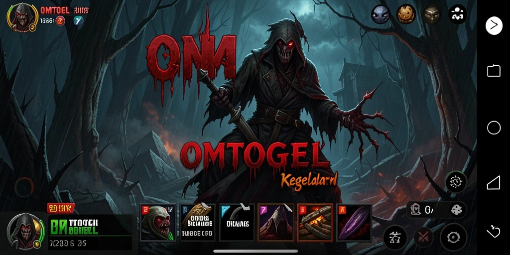 Screenshot gameplay menakutkan dari OMTOGEL dengan efek mencekam.