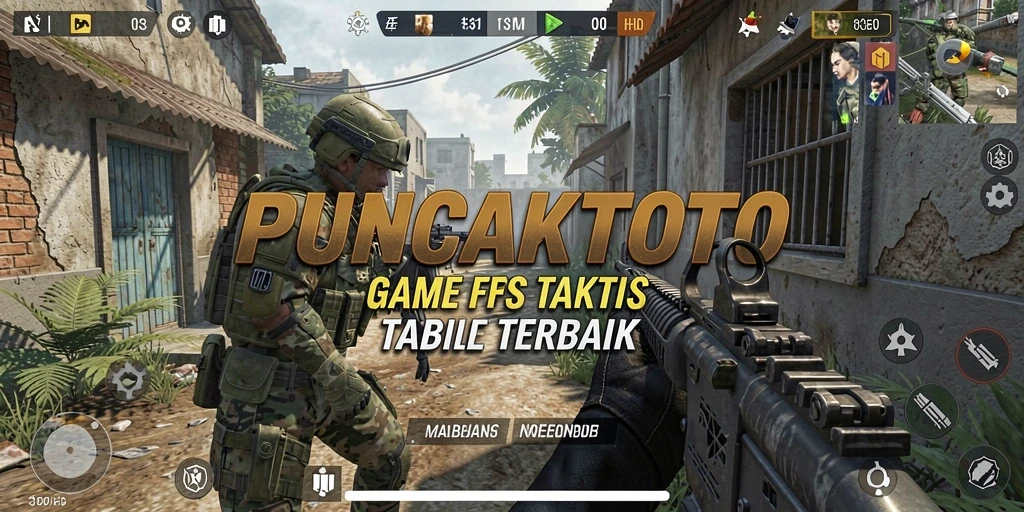 Screenshot utama PUNCAKTOTO menampilkan aksi tembak-menembak yang seru.