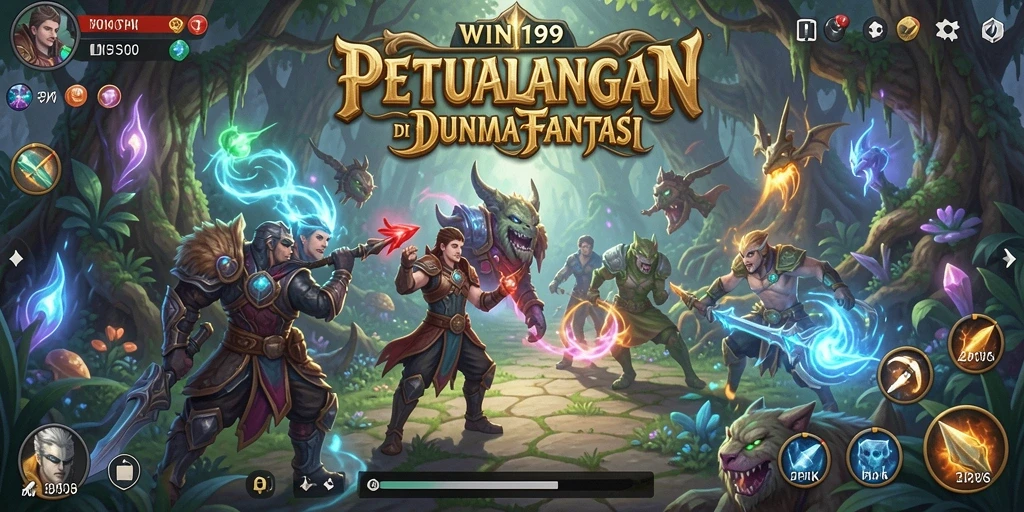 Screenshot gameplay WIN199 menampilkan pertarungan seru di dunia RPG.