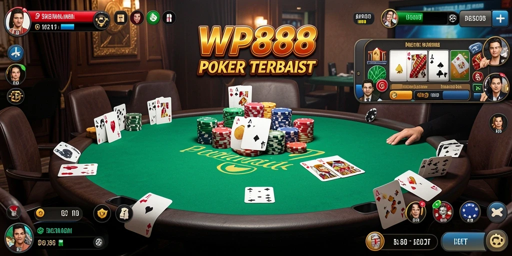 Tampilan gameplay Poker di WP888 yang menegangkan dan menarik.