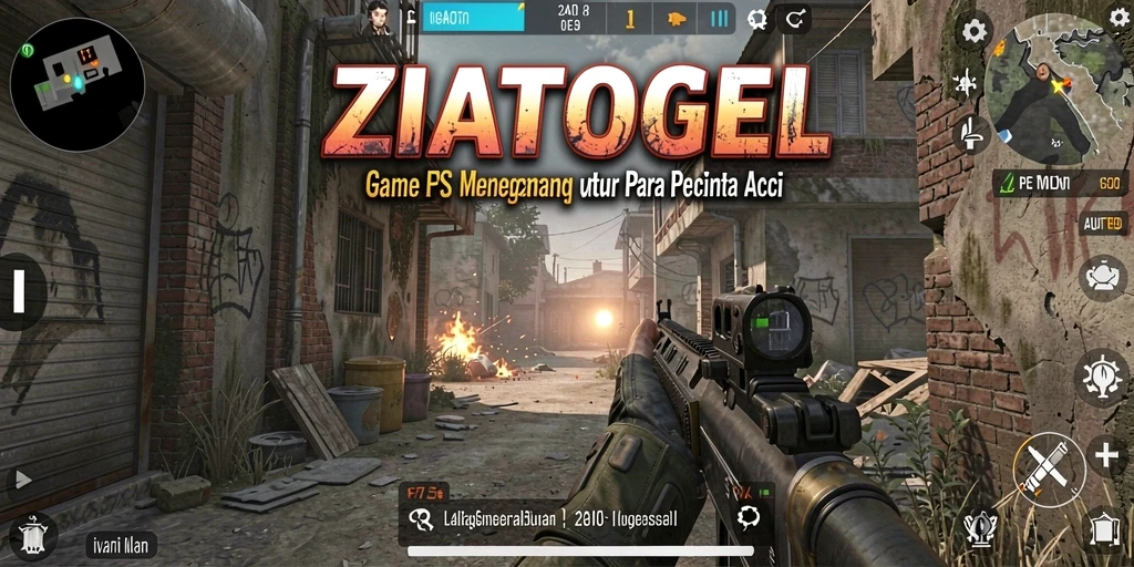 Screenshot menampilkan momen aksi intens dalam gameplay ZIATOGEL.