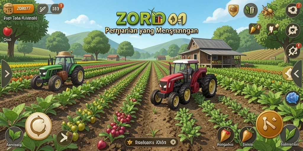 Screenshot permainan ZORO77 menampilkan pengalaman bercocok tanam yang seru.